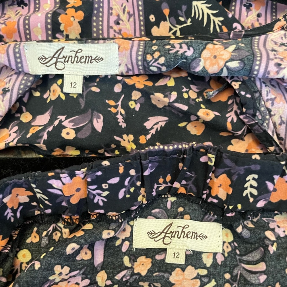 Arnhem Bloom Blouse and Midi Skirt Set in Nightshade floral black  medium Euc - Picture 11 of 11